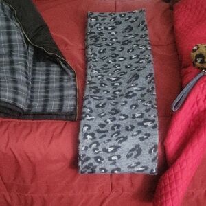 Leopard Print Gray Scarf